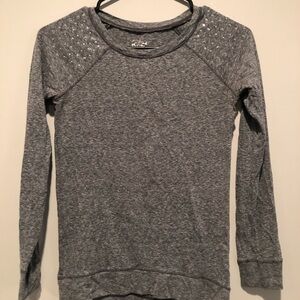 Justice Girls Gray Sweatshirt Rhinestone Shoulders Size 12